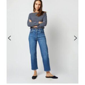 Levi's Ribcage Straight Ankle Button Fly Jeans Summer Slide Medium Wash 27